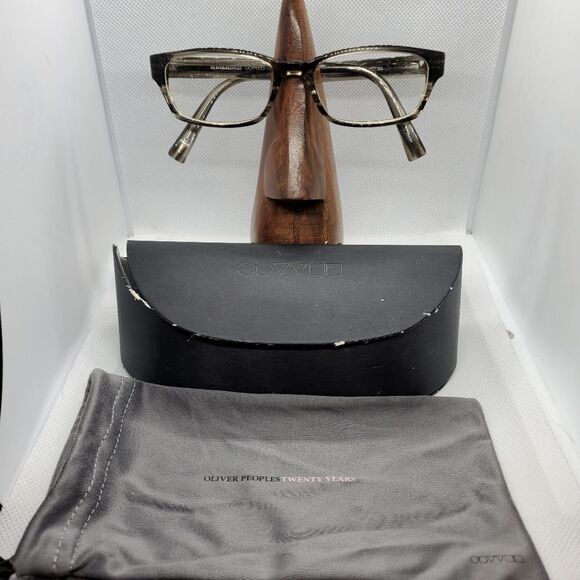 Oliver Peoples Hoover Gray Sparkly Prescription Glasses Frames, Case, & Cloth - Picture 1 of 7